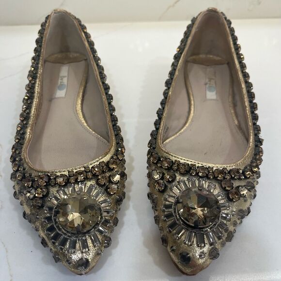 Boden Gold Embellished Flats - Picture 1 of 9